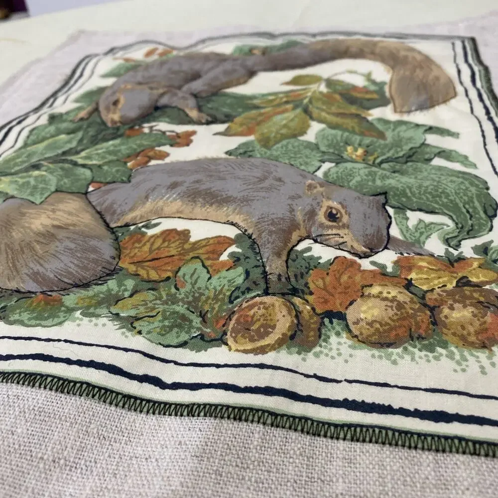 Vintage Handmade Squirrel Decorative Decor 3D Statement Pillowcase Layered